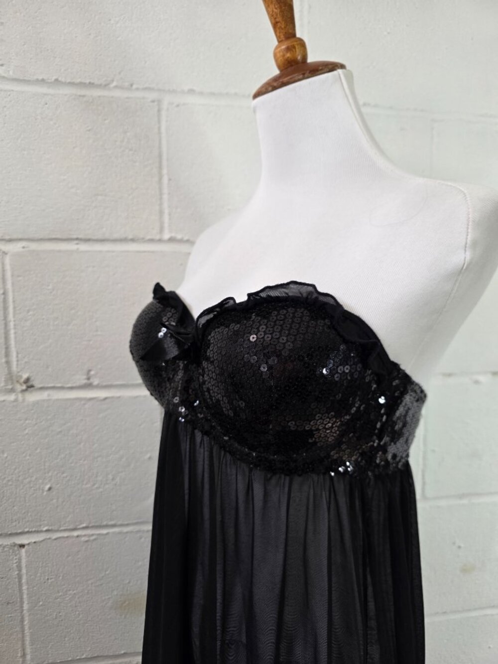 Vintage Regency Glam Gothic Alt Sabrina Carpenter Torrid Sequined Babydoll Dress - Picture 7 of 14